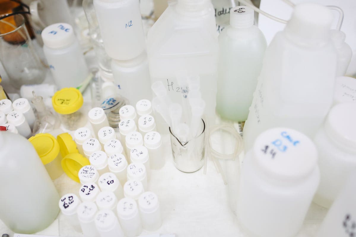Pharmaceutical laboratory with research chemicals